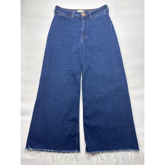 Maeve by Anthropologie Denim - Maeve by Anthropologie Women's Wide Leg Cropped Blue Denim Jeans - 28P (27x24)